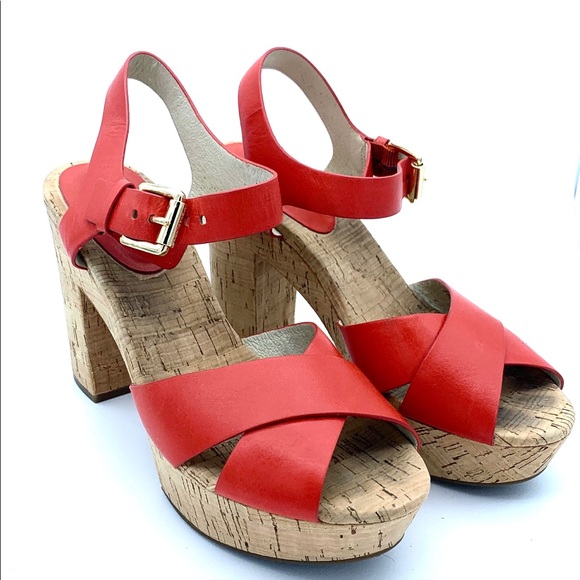 Michael Kors Shoes - Michael Kors red cork heels